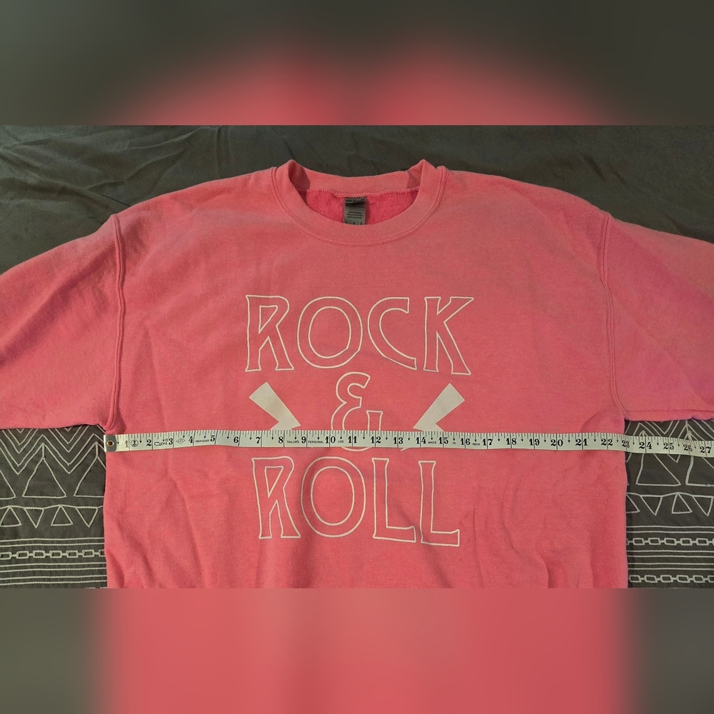 Rock & Roll Hot Pink Sweatshirt Size Large - Picture 3 of 6